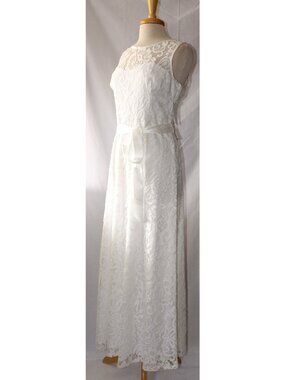 NWOT Sally #8749 Floor Length Stretch Lace Gown-Size XL-OFF WHITE